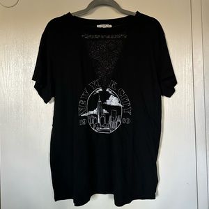 Black Express NY Shirt w/ Lace Detail